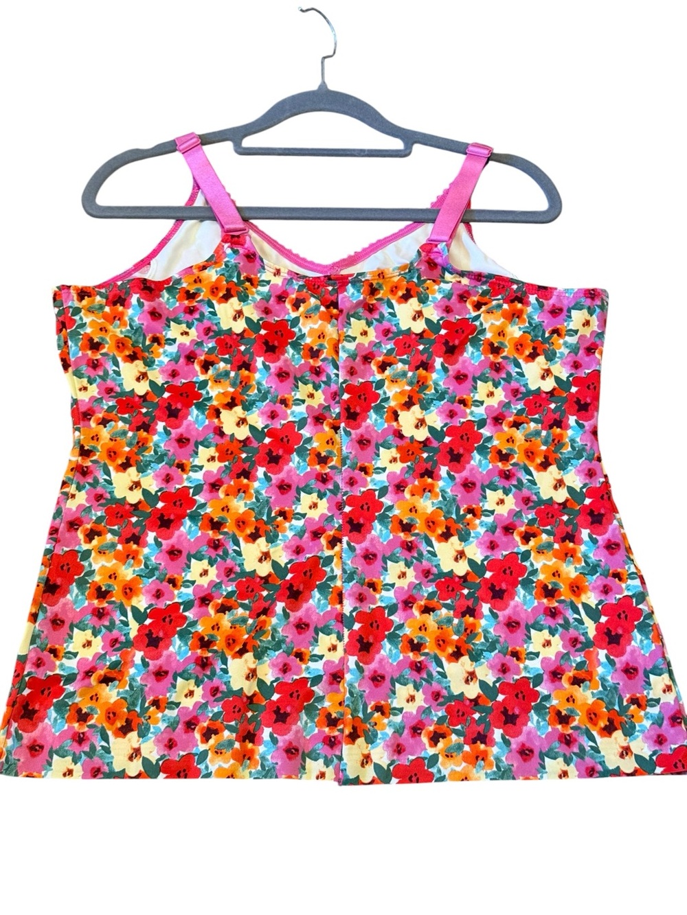 Ruby Ribbon Multicolor Floral Camisole with Pink Straps - Picture 2 of 5